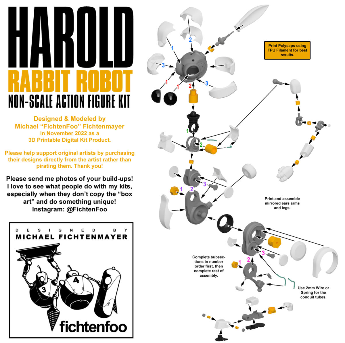 Harold the Rabbit Robot (3D Files) – FichtenFoo